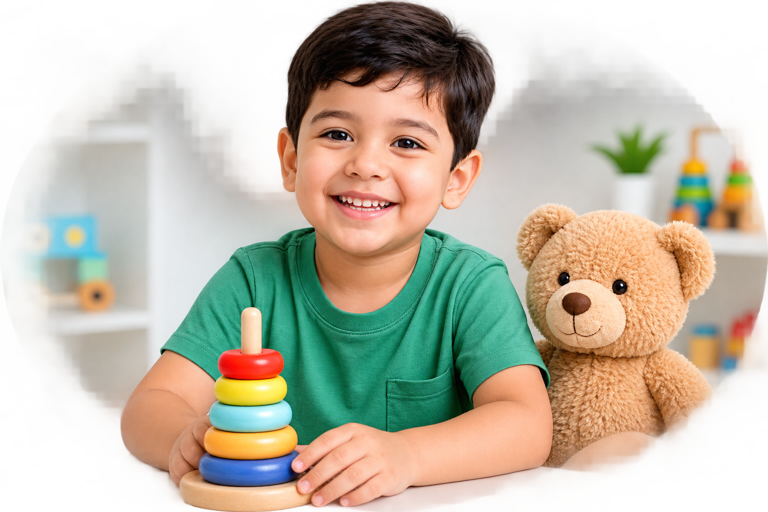 Happy child receiving natural homoeopathic care
