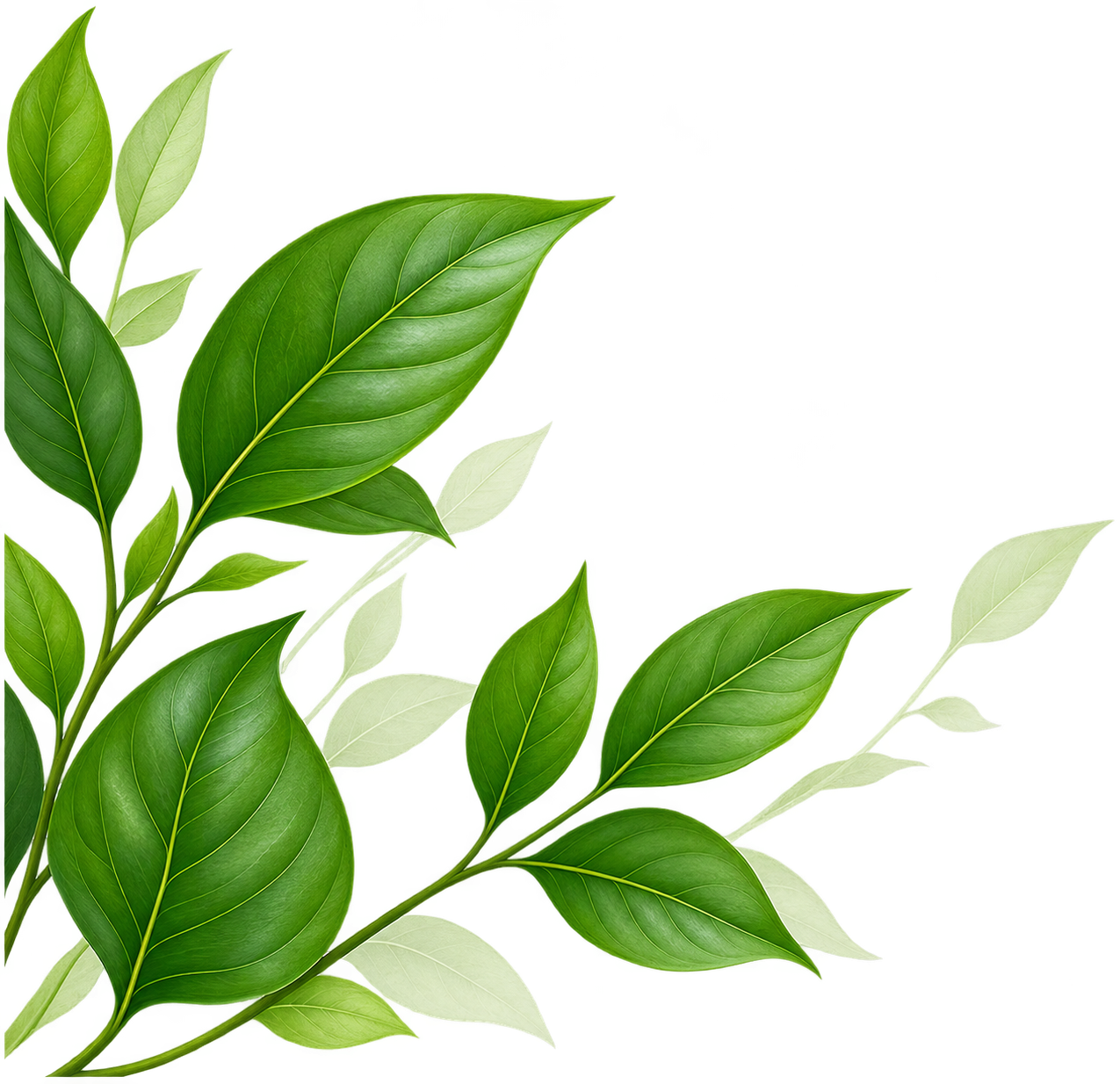 Decorative green leaves