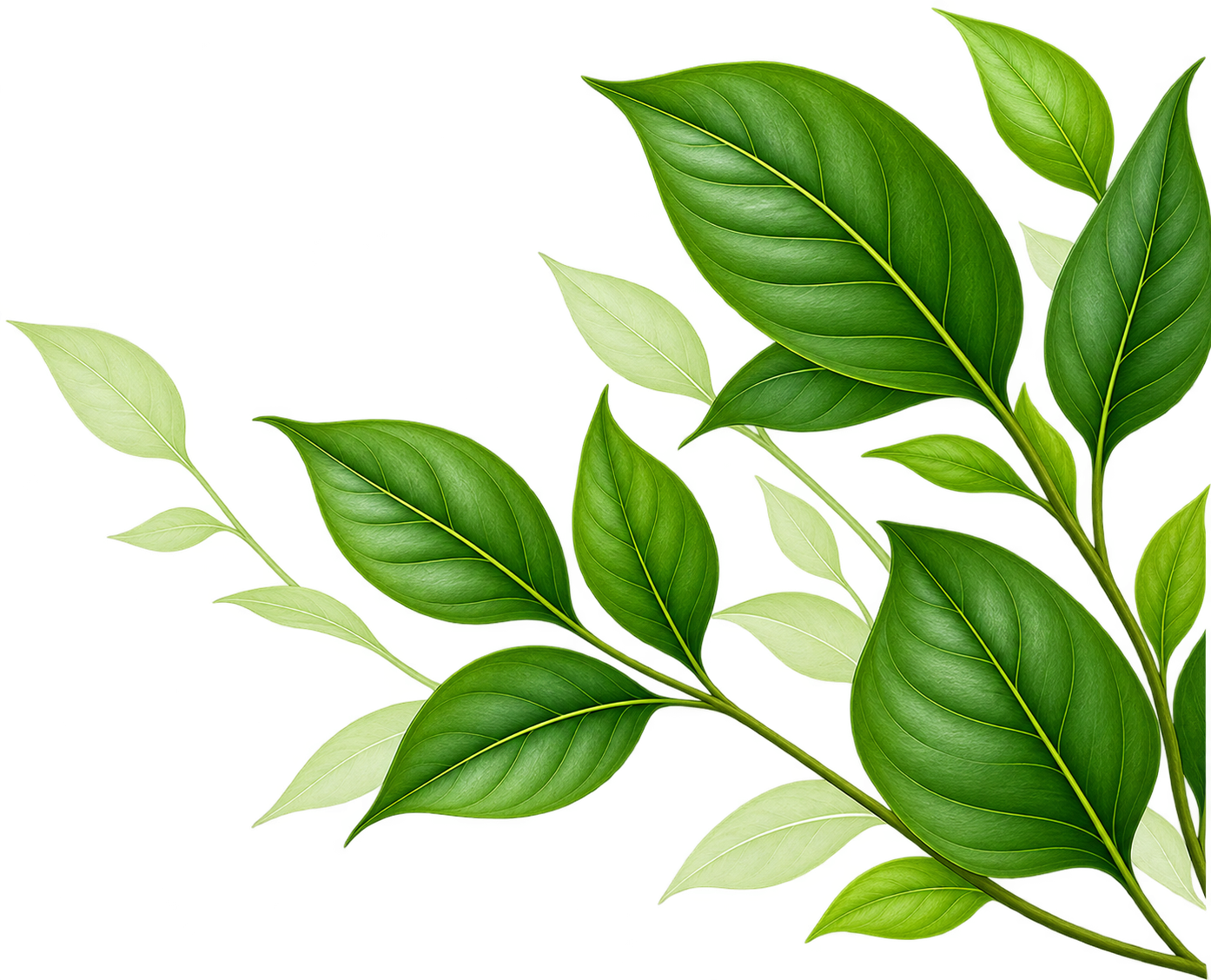 Decorative green leaves