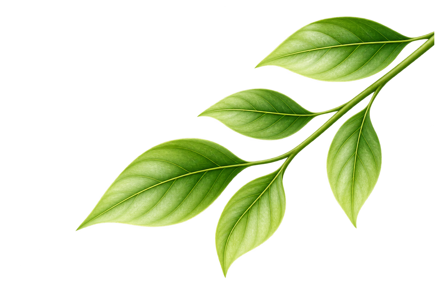Decorative green leaves